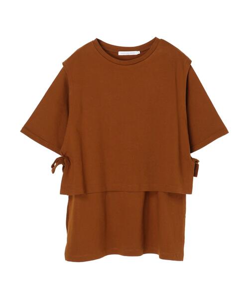 AMERICAN HOLIC（アメリカンホリック）の「レイヤードカットチュニック（Tシャツ/カットソー・レディース・ブラック/ブラウン・L/M）」の7枚目の写真