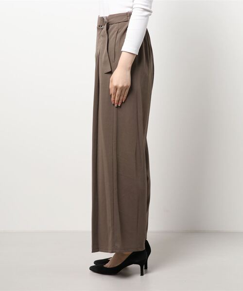 m.f.editorial（エムエフエディトリアル）の「エムエフエディトリアルレディース/m.f.editorial：Women ストレッチ カットジョーゼット ワイドパンツ（その他パンツ・レディース・ブラック/ブラウン/グリーン系その他・LARGE/MEDIUM）」の4枚目の写真