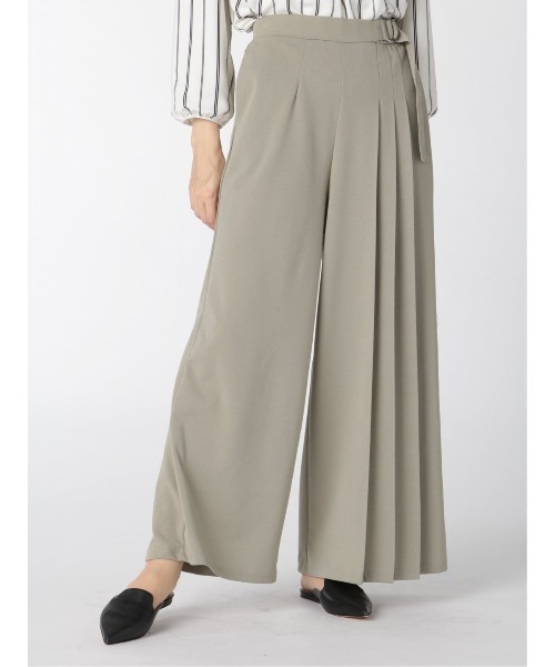 m.f.editorial（エムエフエディトリアル）の「エムエフエディトリアルレディース/m.f.editorial：Women ストレッチ カットジョーゼット ワイドパンツ（その他パンツ・レディース・ブラック/ブラウン/グリーン系その他・LARGE/MEDIUM）」の3枚目の写真