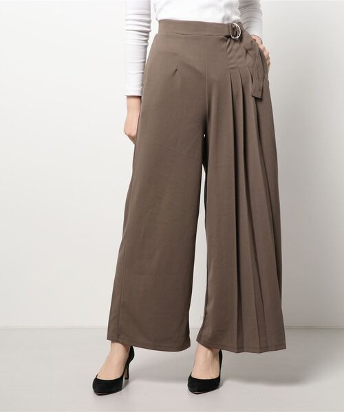 m.f.editorial（エムエフエディトリアル）の「エムエフエディトリアルレディース/m.f.editorial：Women ストレッチ カットジョーゼット ワイドパンツ（その他パンツ・レディース・ブラック/ブラウン/グリーン系その他・LARGE/MEDIUM）」の9枚目の写真