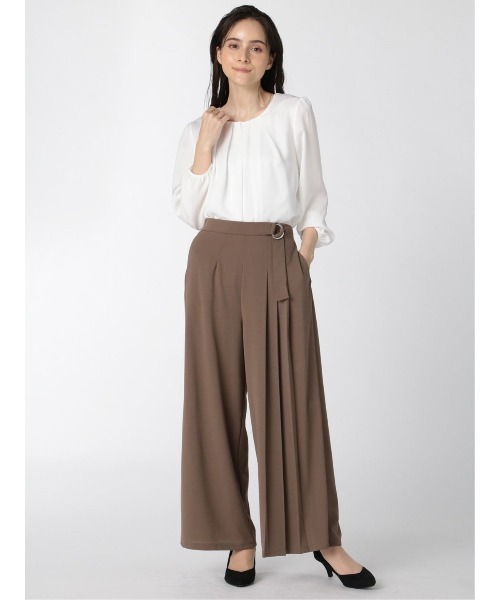 m.f.editorial（エムエフエディトリアル）の「エムエフエディトリアルレディース/m.f.editorial：Women ストレッチ カットジョーゼット ワイドパンツ（その他パンツ・レディース・ブラック/ブラウン/グリーン系その他・LARGE/MEDIUM）」の6枚目の写真