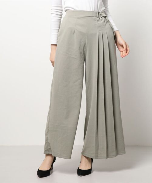 m.f.editorial（エムエフエディトリアル）の「エムエフエディトリアルレディース/m.f.editorial：Women ストレッチ カットジョーゼット ワイドパンツ（その他パンツ・レディース・ブラック/ブラウン/グリーン系その他・LARGE/MEDIUM）」の19枚目の写真