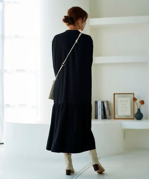 le.coeur blanc(ルクールブラン)の「ティアードヘムシャツワンピース(シャツワンピース・レディース・ブラック/ベージュ/パープル・FREE)」の10枚目の写真
