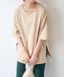 DISCOAT | 【ARTEX/アルテックス】バックオープンチュニックロングTシャツ(Tシャツ/カットソー)