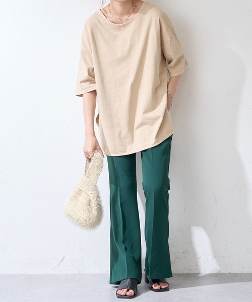 DISCOAT（ディスコート）の「【ARTEX/アルテックス】バックオープンチュニックロングTシャツ（Tシャツ/カットソー・レディース・ホワイト系その他/チャコールグレー・FREE）」の5枚目の写真