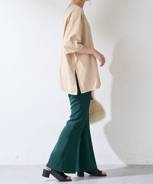 DISCOAT（ディスコート）の「【ARTEX/アルテックス】バックオープンチュニックロングTシャツ（Tシャツ/カットソー・レディース・ホワイト系その他/チャコールグレー・FREE）」の6枚目の写真