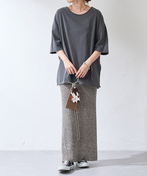 DISCOAT（ディスコート）の「【ARTEX/アルテックス】バックオープンチュニックロングTシャツ（Tシャツ/カットソー・レディース・ホワイト系その他/チャコールグレー・FREE）」の16枚目の写真