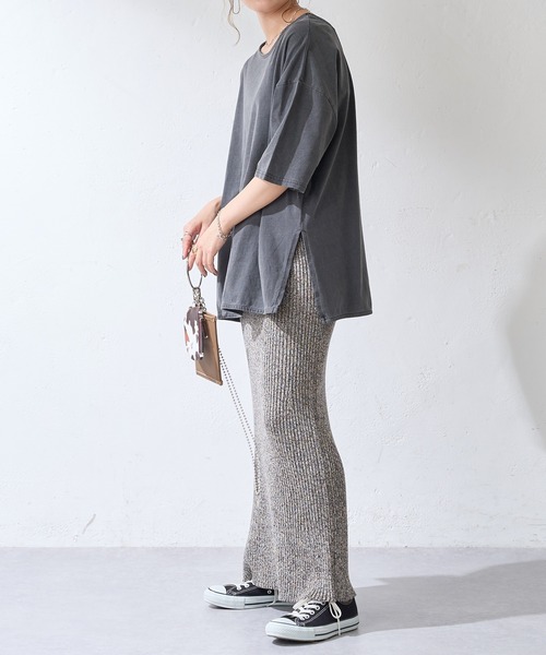 DISCOAT（ディスコート）の「【ARTEX/アルテックス】バックオープンチュニックロングTシャツ（Tシャツ/カットソー・レディース・ホワイト系その他/チャコールグレー・FREE）」の18枚目の写真