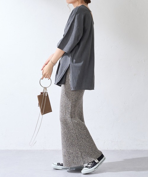 DISCOAT（ディスコート）の「【ARTEX/アルテックス】バックオープンチュニックロングTシャツ（Tシャツ/カットソー・レディース・ホワイト系その他/チャコールグレー・FREE）」の19枚目の写真