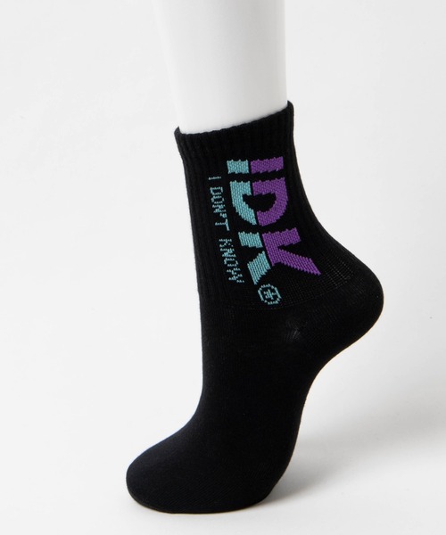 WEGO（ウィゴー）の「WEGO/IDKロゴソックス（ソックス/靴下・レディース・ホワイト/ブラック・23-25cm）」の4枚目の写真