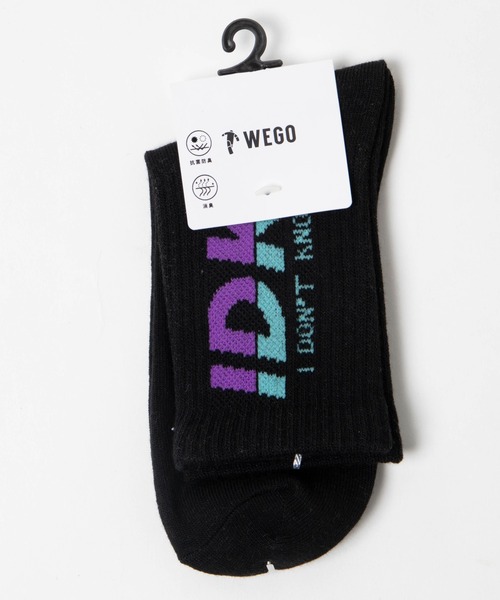 WEGO（ウィゴー）の「WEGO/IDKロゴソックス（ソックス/靴下・レディース・ホワイト/ブラック・23-25cm）」の5枚目の写真
