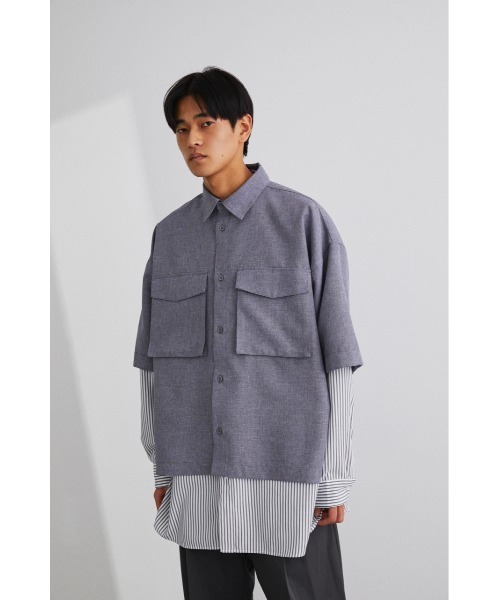 STYLEMIXER（スタイルミキサー）の「ストライプサファリシャツセット（その他トップス・メンズ・ベージュ/グレー・1/2/3）」の16枚目の写真