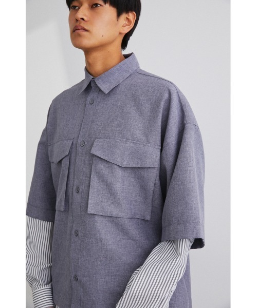 STYLEMIXER（スタイルミキサー）の「ストライプサファリシャツセット（その他トップス・メンズ・ベージュ/グレー・1/2/3）」の19枚目の写真