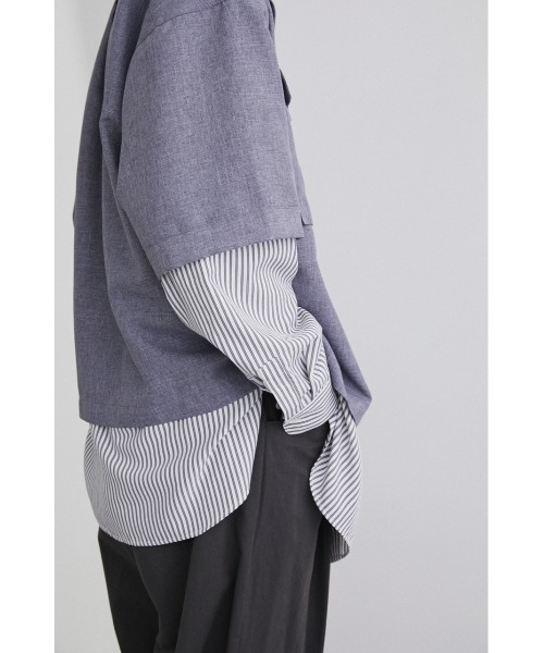 STYLEMIXER（スタイルミキサー）の「ストライプサファリシャツセット（その他トップス・メンズ・ベージュ/グレー・1/2/3）」の7枚目の写真