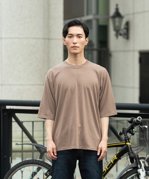Blue Standard (ブルースタンダード)の「【BLUE STANDARD/ブルースタンダード】ほどよくオーバーサイズゆったりシルエット 天竺使用5分袖Tシャツ(Tシャツ/カットソー・メンズ・ホワイト/ブラック/ベージュ/ネイビー/ブラウン/オリーブ・MEDIUM/LARGE/X-LARGE)」の16枚目の写真
