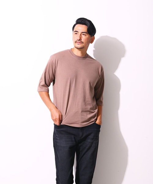 Blue Standard (ブルースタンダード)の「【BLUE STANDARD/ブルースタンダード】ほどよくオーバーサイズゆったりシルエット 天竺使用5分袖Tシャツ(Tシャツ/カットソー・メンズ・ホワイト/ブラック/ベージュ/ネイビー/ブラウン/オリーブ・MEDIUM/LARGE/X-LARGE)」の9枚目の写真