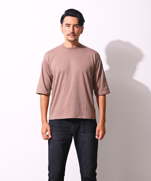 Blue Standard (ブルースタンダード)の「【BLUE STANDARD/ブルースタンダード】ほどよくオーバーサイズゆったりシルエット 天竺使用5分袖Tシャツ(Tシャツ/カットソー・メンズ・ホワイト/ブラック/ベージュ/ネイビー/ブラウン/オリーブ・MEDIUM/LARGE/X-LARGE)」の12枚目の写真