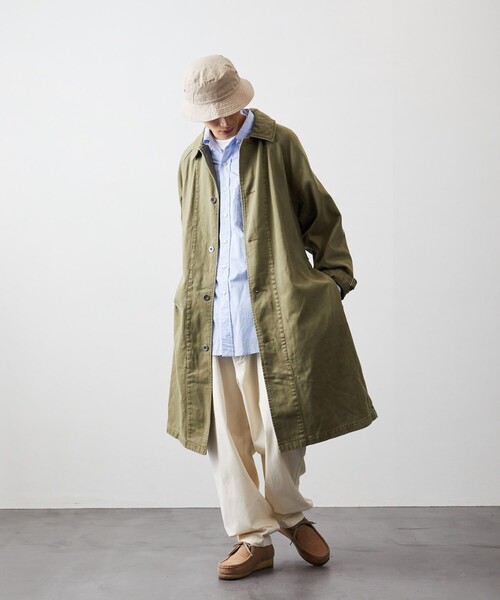 FREAK'S STORE(フリークスストア)の「FREAK'S STORE/フリークスストア モーターサイクルコート/FREAK'SSTORE/フリークスストア(ステンカラーコート・メンズ・ブラック/オリーブ・MEDIUM/LARGE)」の3枚目の写真