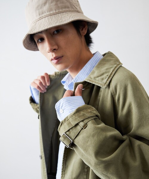 FREAK'S STORE(フリークスストア)の「FREAK'S STORE/フリークスストア モーターサイクルコート/FREAK'SSTORE/フリークスストア(ステンカラーコート・メンズ・ブラック/オリーブ・MEDIUM/LARGE)」の14枚目の写真