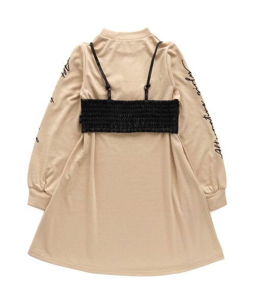 algy（アルジー）の「フェイクレザービスチェ＆ワンピセット（ワンピース・キッズ・ブラック/ベージュ/ピンク・SMALL/MEDIUM/X-SMALL/XX-SMALL/XXX-SMALL）」の16枚目の写真