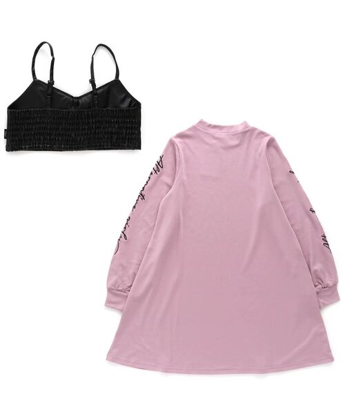 algy（アルジー）の「フェイクレザービスチェ＆ワンピセット（ワンピース・キッズ・ブラック/ベージュ/ピンク・SMALL/MEDIUM/X-SMALL/XX-SMALL/XXX-SMALL）」の7枚目の写真