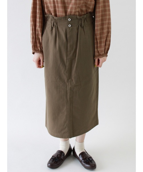 ehka sopo（エヘカソポ）の「ウエストフリルタイトスカート（スカート・レディース・ベージュ/カーキ/ミント・ﾌﾘ-）」の2枚目の写真