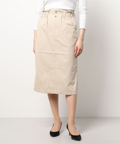 ehka sopo（エヘカソポ）の「ウエストフリルタイトスカート（スカート・レディース・ベージュ/カーキ/ミント・ﾌﾘ-）」の6枚目の写真