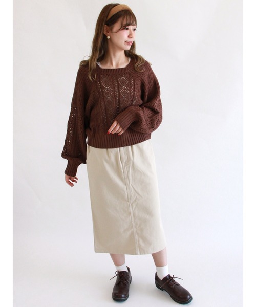 ehka sopo（エヘカソポ）の「ウエストフリルタイトスカート（スカート・レディース・ベージュ/カーキ/ミント・ﾌﾘ-）」の18枚目の写真