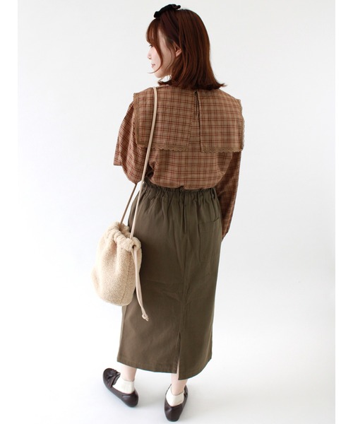 ehka sopo（エヘカソポ）の「ウエストフリルタイトスカート（スカート・レディース・ベージュ/カーキ/ミント・ﾌﾘ-）」の11枚目の写真