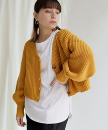 HER CLOSET | 【shemoshelly】バルキーニットVネックショートカーディガン(カーディガン/ボレロ)