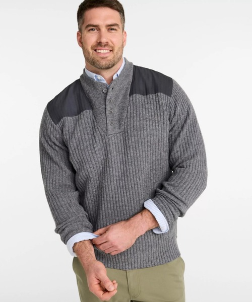 L.L.Bean(エルエルビーン)の「コマンド・セーター、ヘンリー 米国フィット・レギュラー(ニット/セーター・メンズ・ヘザーグレー/ネイビー/オリーブドラブ/ブラック・SMALL/MEDIUM/LARGE)」の16枚目の写真