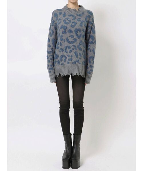 EMODA(エモダ)の「レオパードジャガードニット(ニット/セーター・レディース・ブラック/ブラウン/グレー・FREE)」の18枚目の写真