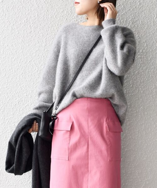 SHIPS（シップス）の「〈手洗い可能〉ヘアリークルーネックプルオーバー◆（ニット/セーター・レディース・ベージュ/ブラック/ライラック/ブラウン/グレー・ONE SIZE）」の22枚目の写真