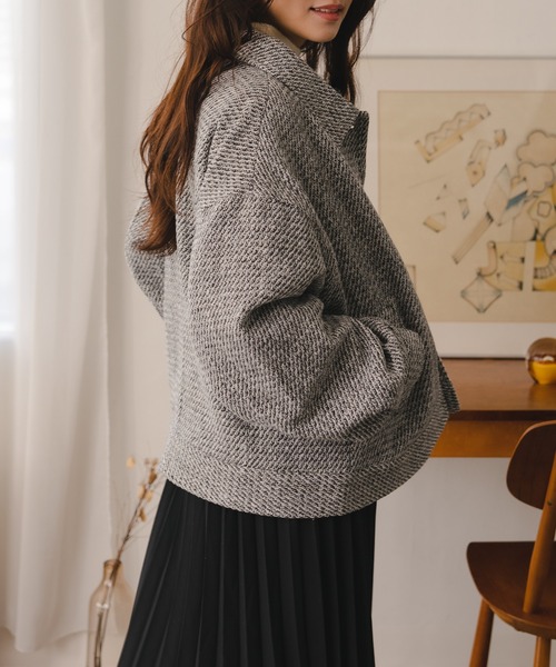 fupel(フぺル)の「メランジブルゾン(ブルゾン・レディース・ベージュ/グレー・SMALL/MEDIUM)」の10枚目の写真