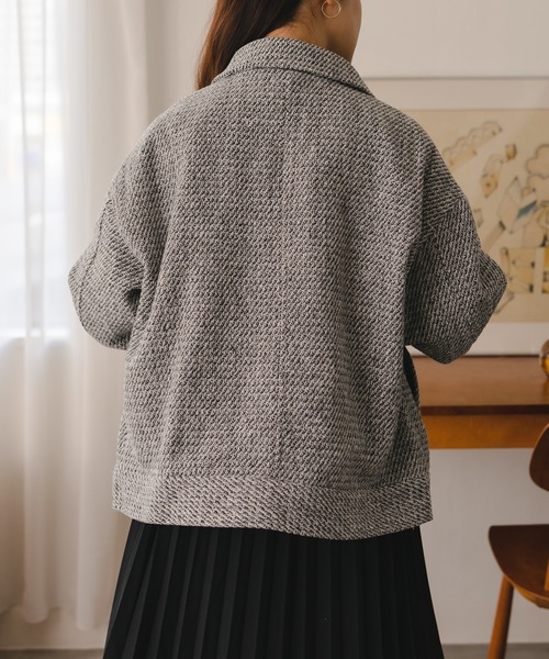 fupel(フぺル)の「メランジブルゾン(ブルゾン・レディース・ベージュ/グレー・SMALL/MEDIUM)」の11枚目の写真