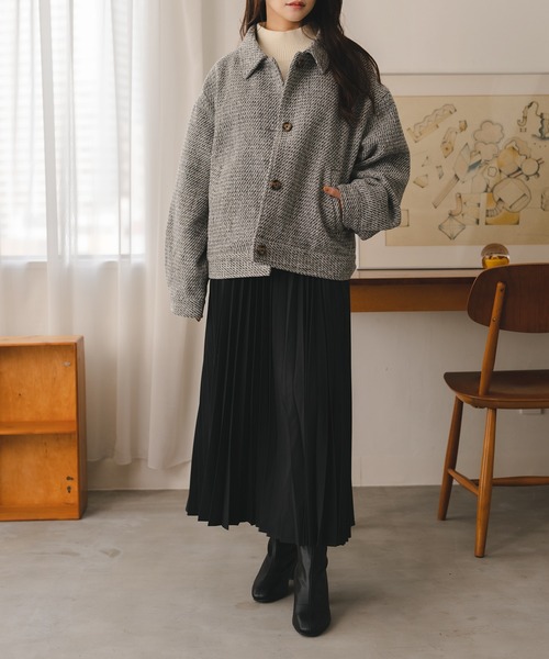 fupel(フぺル)の「メランジブルゾン(ブルゾン・レディース・ベージュ/グレー・SMALL/MEDIUM)」の18枚目の写真