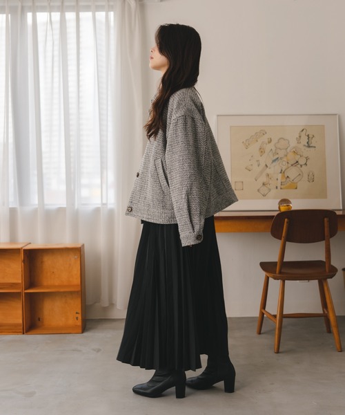 fupel(フぺル)の「メランジブルゾン(ブルゾン・レディース・ベージュ/グレー・SMALL/MEDIUM)」の16枚目の写真