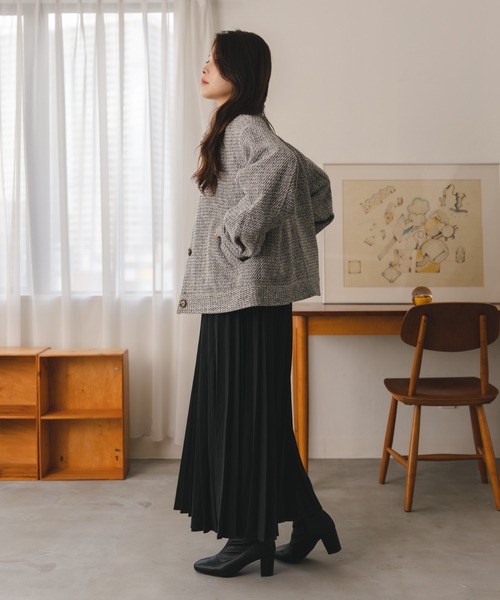 fupel(フぺル)の「メランジブルゾン(ブルゾン・レディース・ベージュ/グレー・SMALL/MEDIUM)」の15枚目の写真