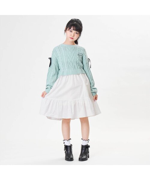 algy(アルジー)の「ニットドッキングワンピ(ワンピース・キッズ・ラベンダー/ベージュ/ミント・XX-SMALL/MEDIUM/SMALL/X-SMALL)」の10枚目の写真
