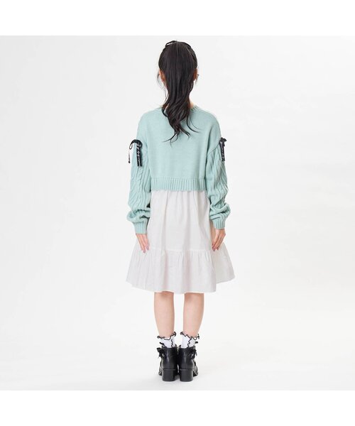 algy(アルジー)の「ニットドッキングワンピ(ワンピース・キッズ・ラベンダー/ベージュ/ミント・XX-SMALL/MEDIUM/SMALL/X-SMALL)」の12枚目の写真