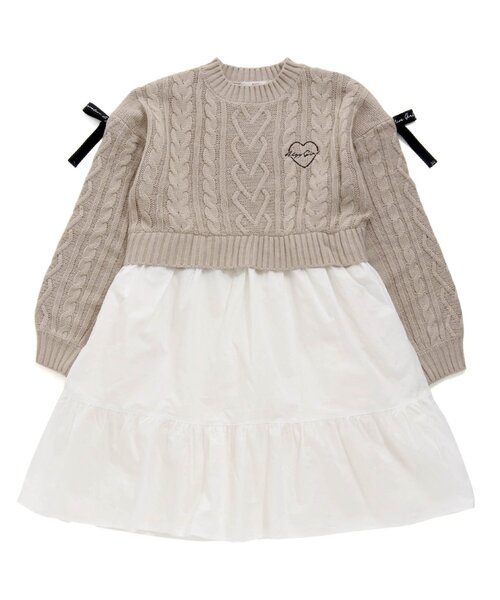 algy(アルジー)の「ニットドッキングワンピ(ワンピース・キッズ・ラベンダー/ベージュ/ミント・XX-SMALL/MEDIUM/SMALL/X-SMALL)」の6枚目の写真