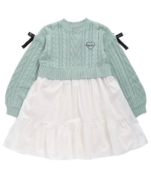 algy(アルジー)の「ニットドッキングワンピ(ワンピース・キッズ・ラベンダー/ベージュ/ミント・XX-SMALL/MEDIUM/SMALL/X-SMALL)」の9枚目の写真
