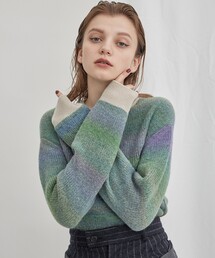 WRAPINKNOT ラッピンノット STUDIOUS ニット セーター ブルー WRAPINKNONT ラッピンノット 美品 ニットべスト セーター プル