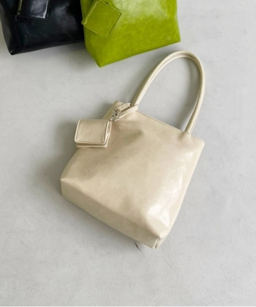 Heather（ヘザー）の「ミニケース付きPUトート　261070（トートバッグ・レディース・ブラック/グリーン/アイボリー・ONE SIZE）」の2枚目の写真