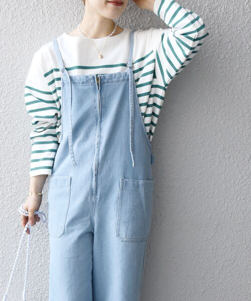 SHIPS any（シップス エニィ）の「SHIPS any:〈ウォッシャブル〉デニムサロペット［SHIPS any DENIM］（サロペット/オーバーオール・レディース・ライトブルー/ブルー・ONE SIZE）」の13枚目の写真