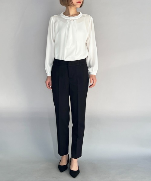 PICCIN(ピッチン)の「メタルパーツ付きボウタイブラウス(シャツ/ブラウス・レディース・オフホワイト/ライトグレー/ネイビー・M)」の10枚目の写真