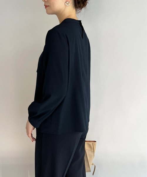 PICCIN(ピッチン)の「メタルパーツ付きボウタイブラウス(シャツ/ブラウス・レディース・オフホワイト/ライトグレー/ネイビー・M)」の16枚目の写真