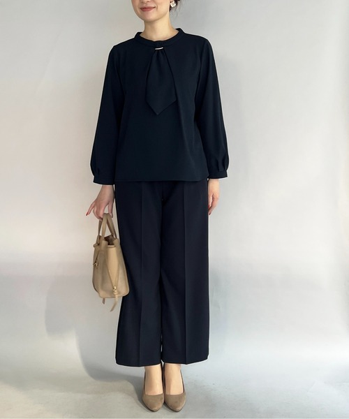 PICCIN(ピッチン)の「メタルパーツ付きボウタイブラウス(シャツ/ブラウス・レディース・オフホワイト/ライトグレー/ネイビー・M)」の22枚目の写真