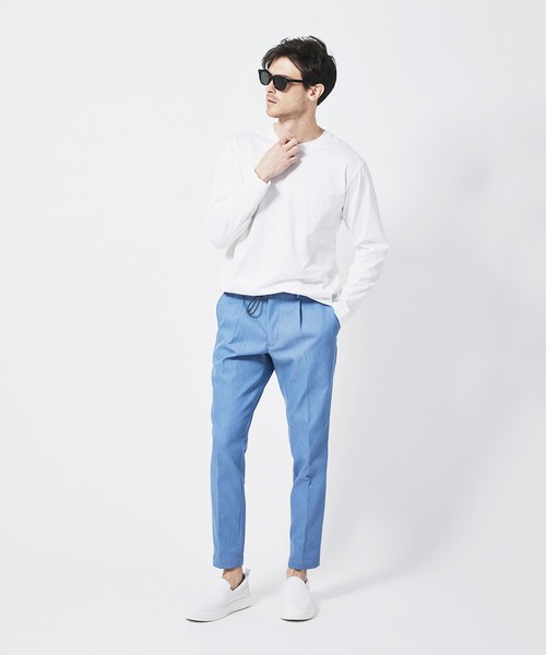 junhashimoto（ジュンハシモト）の「P03 EASY TUCK PANTS（デニムパンツ・メンズ・サックスブルー/インディゴブルー・4/3/5/2）」の6枚目の写真