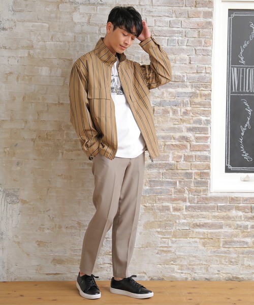 UNION STATION(ユニオンステーション)の「【セットアップ対応】T/Cストライプ スタンドブルゾン(ブルゾン・メンズ・ベージュ/ネイビー・S/M/L)」の7枚目の写真